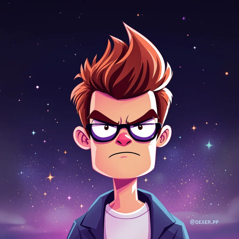 Dexter PFP design in neon laboratory with pastel mix tones