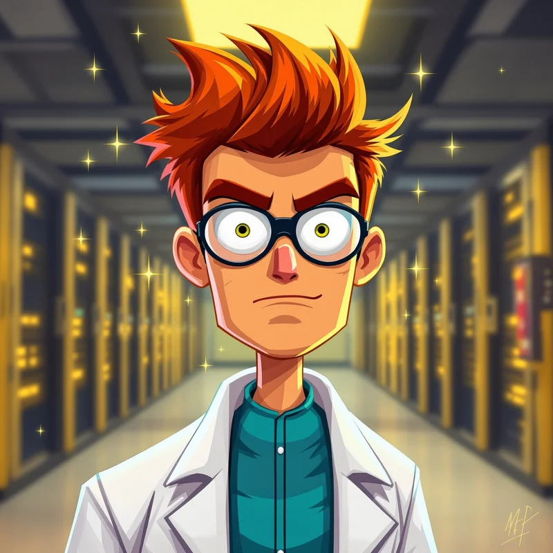Dexter PFP avatar with evening lab and alert mood