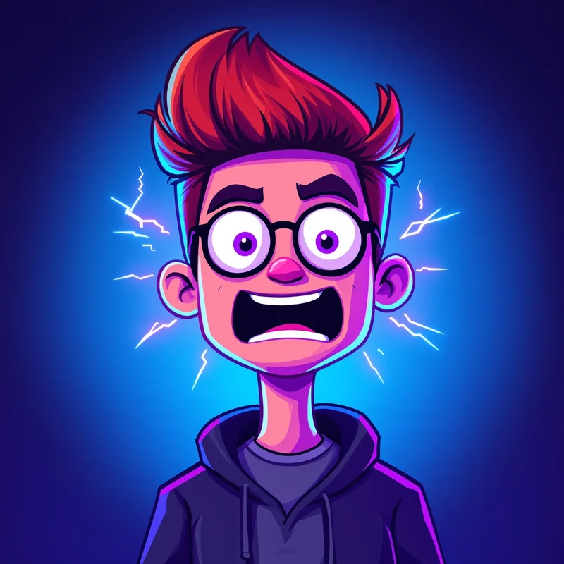 Dexter avatar icon using backlight halo with purple neon
