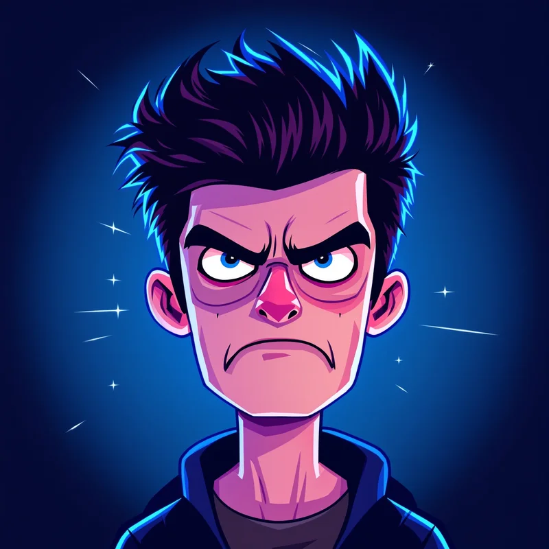 Dexter PFP avatar with high-contrast lab and determined mood