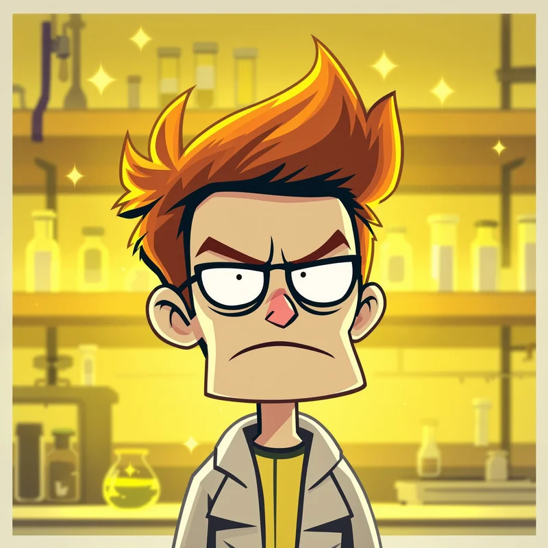 Dexter avatar icon using bright lab glow with yellow lab tones