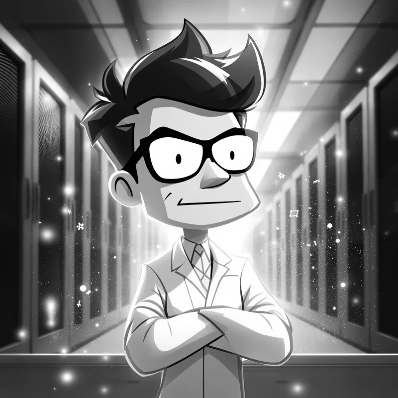 Dexter PFP portrait featuring film grain lab and particle dust