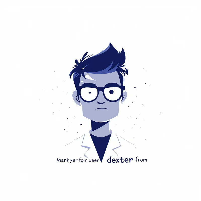 Dexter PFP portrait featuring blue aura and particle dust