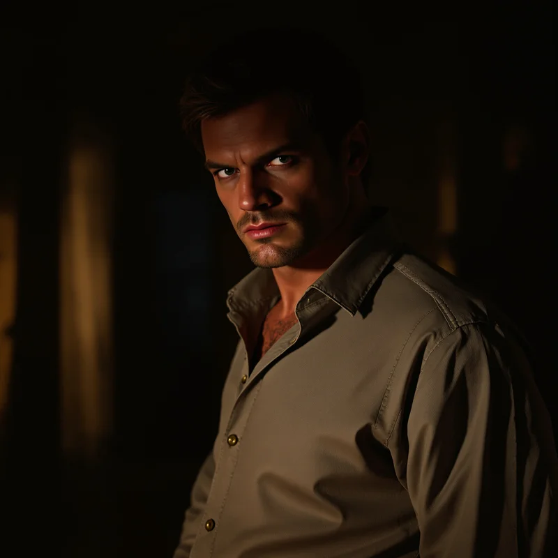 Dexter PFP inside dark apartment noir scene