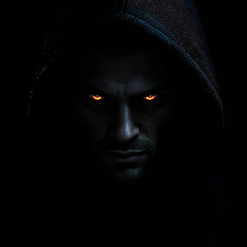Dexter PFP wearing black hoodie with dark aura