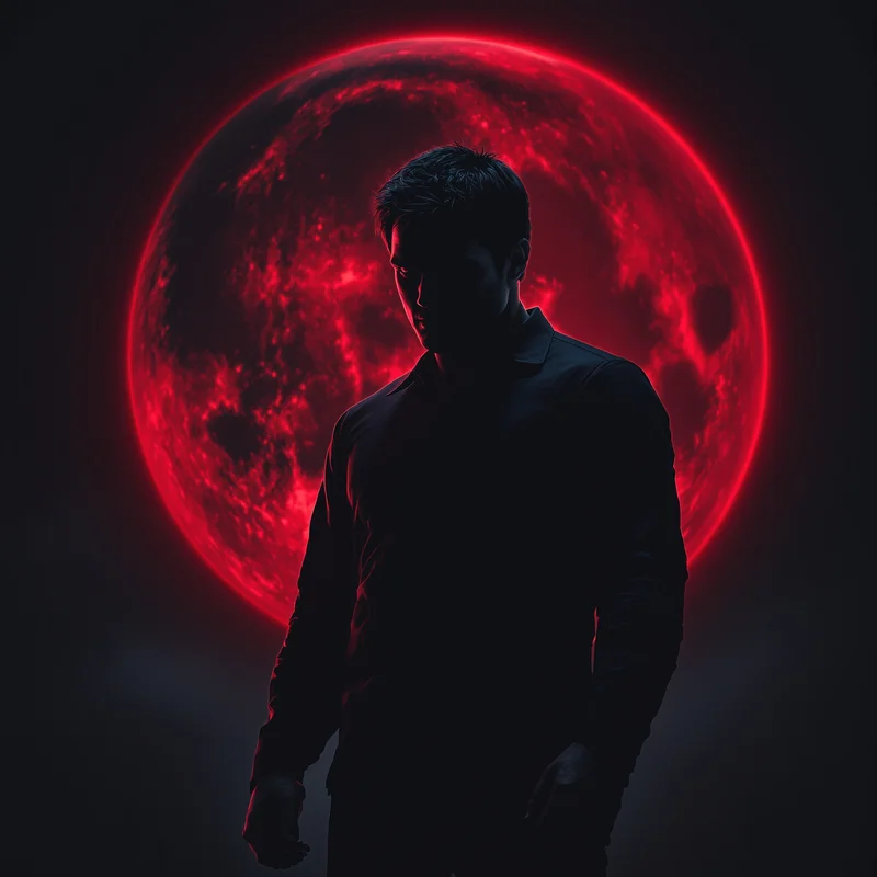 Dexter PFP under blood moon silhouette