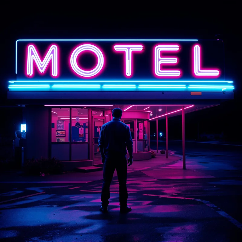 Dexter PFP in blue motel cinematic lighting