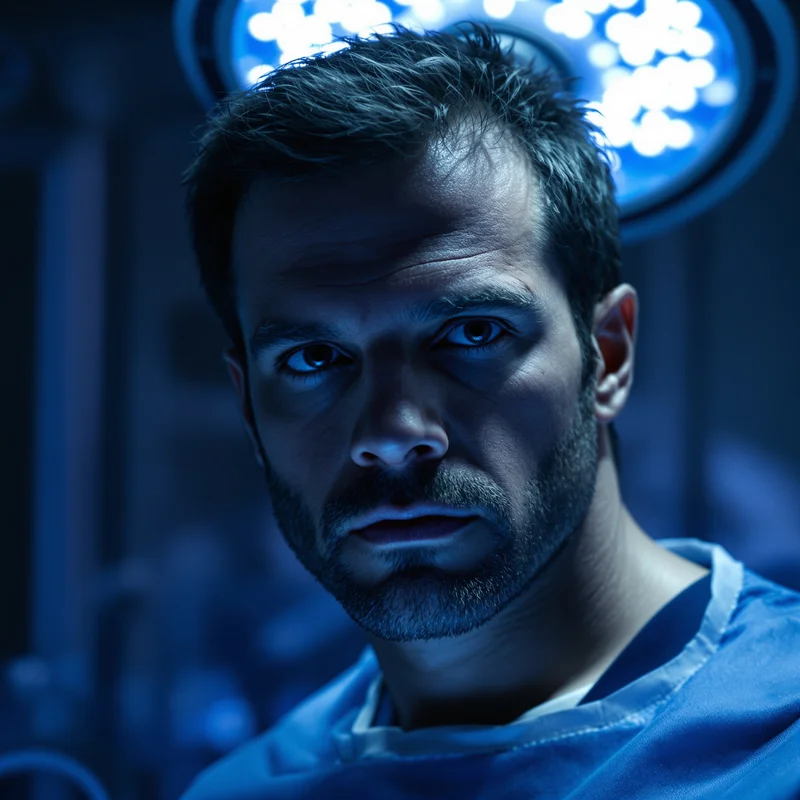 Dexter PFP with blue surgical room lighting