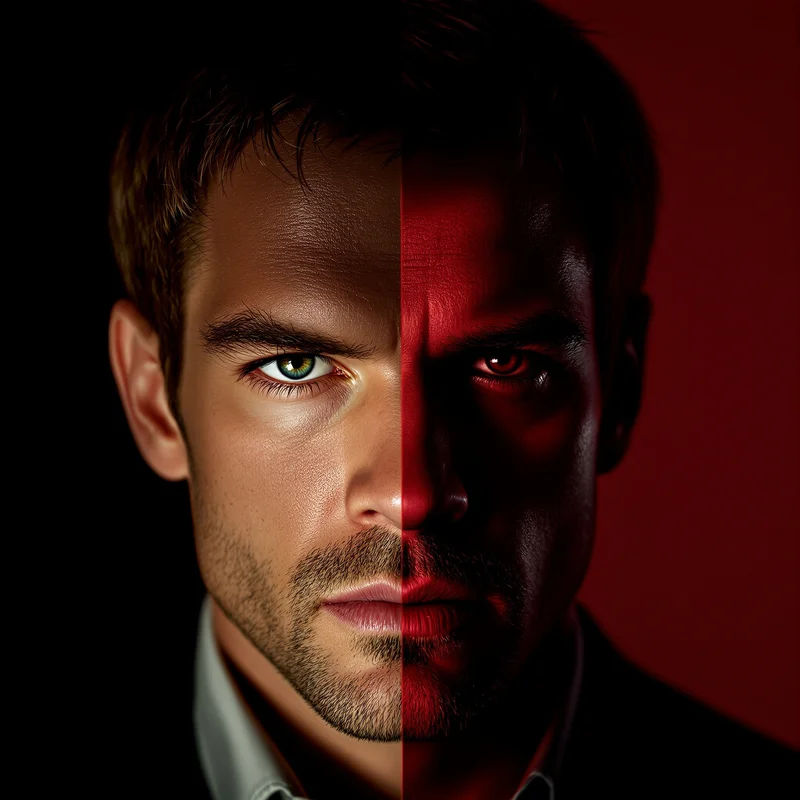 Dexter PFP with split identity lighting effect