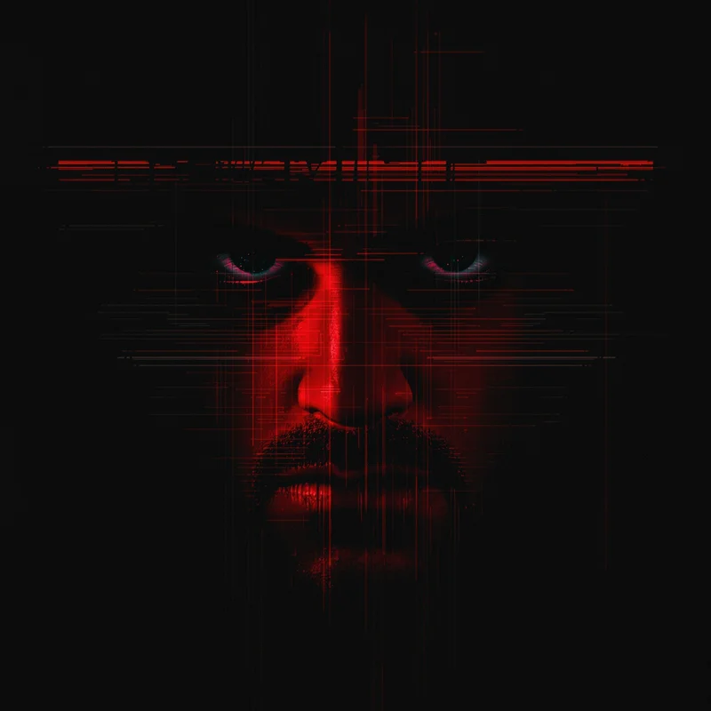 Dexter PFP with VHS distortion and analog horror effects