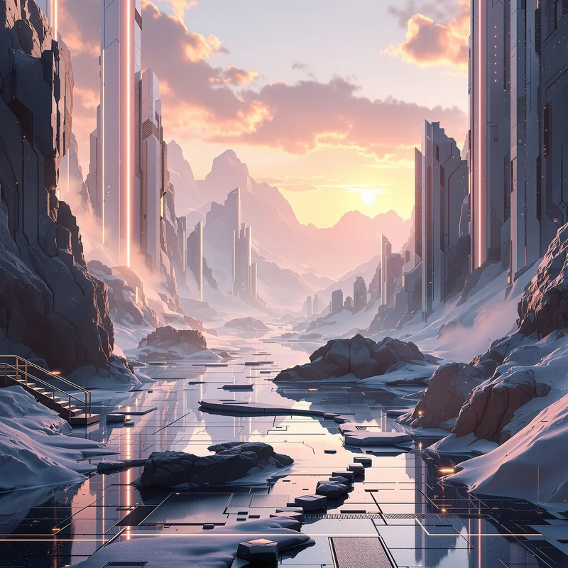 Deep futuristic digital painting background