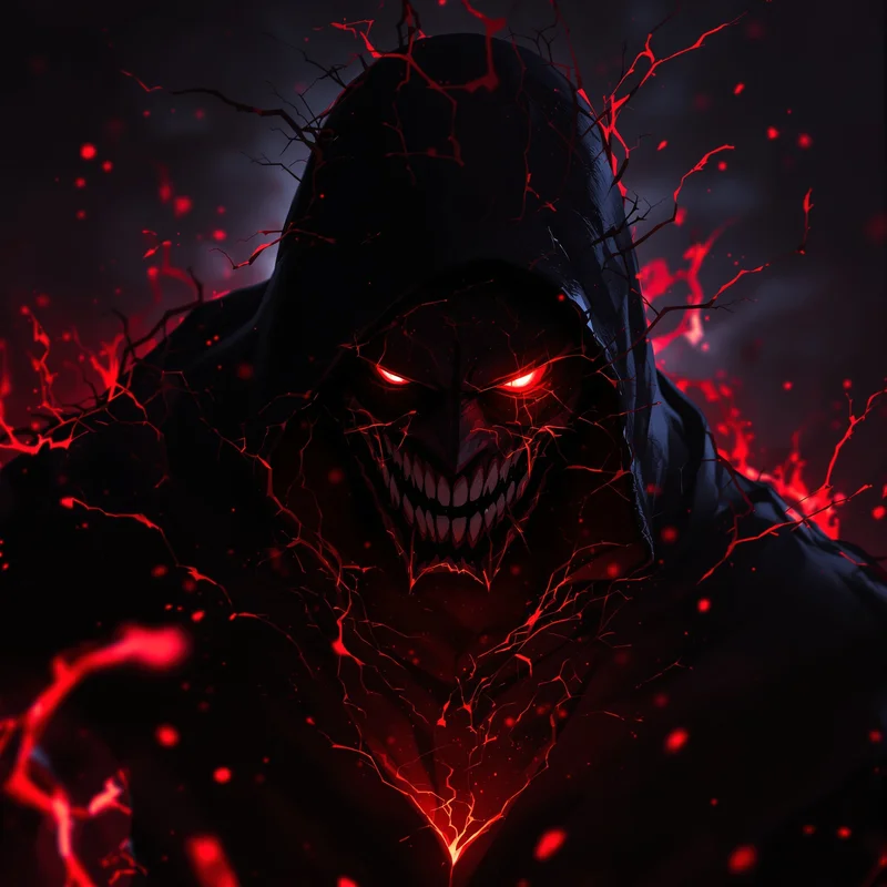 Black red Discord PFP with crimson lighting contrast