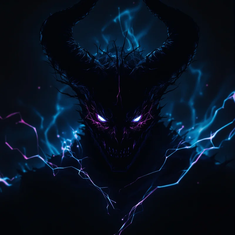 Demon aura Discord PFP with glowing eye silhouette