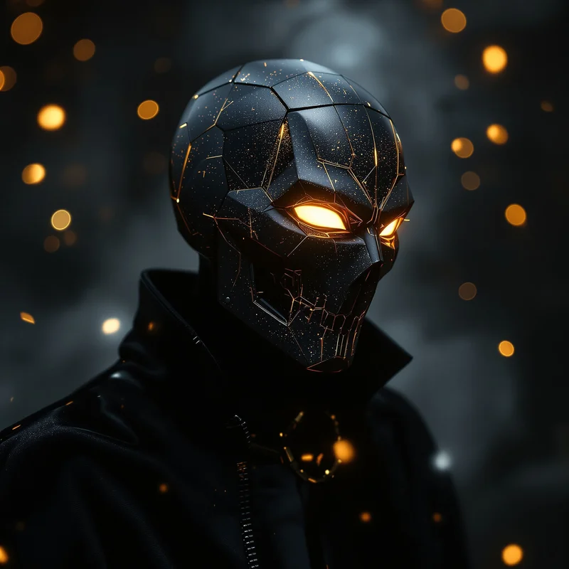 Luxury noir Discord PFP with black gold atmosphere