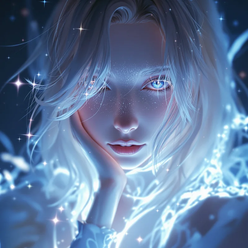 White glow Discord PFP with angelcore lighting