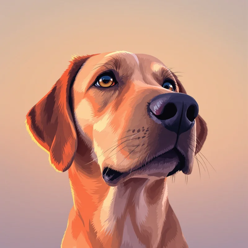bright dog PFP profile image with pastel gradient background for digital profile picture