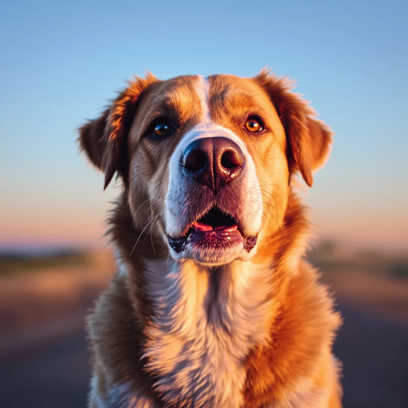 loyal dog PFP portrait with bright cheerful colors for online avatar identity