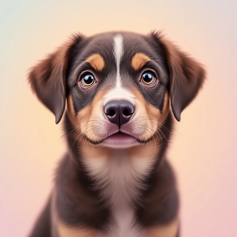 cute dog PFP portrait with colorful aesthetic lighting for profile picture use