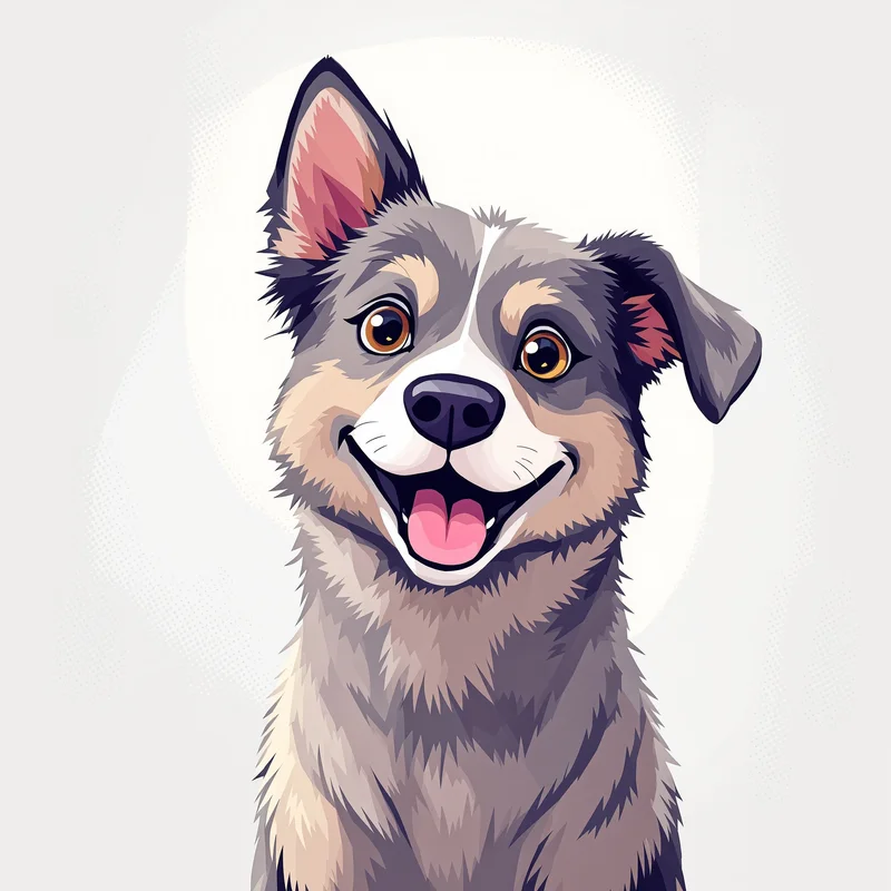 smiling dog PFP avatar with pastel gradient background for aesthetic profile icon