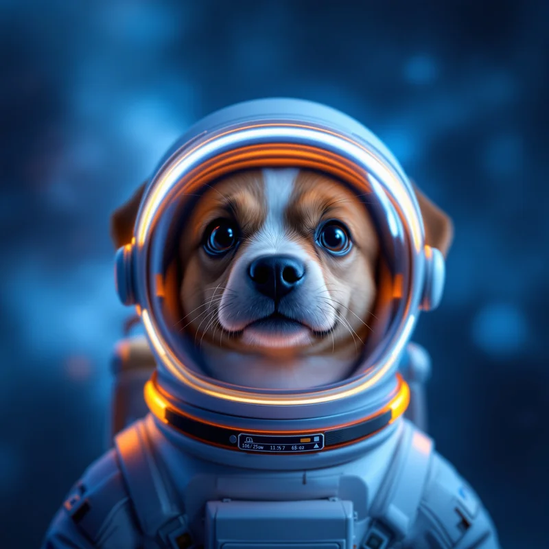 astronaut space dog pfp with cosmic helmet aesthetic