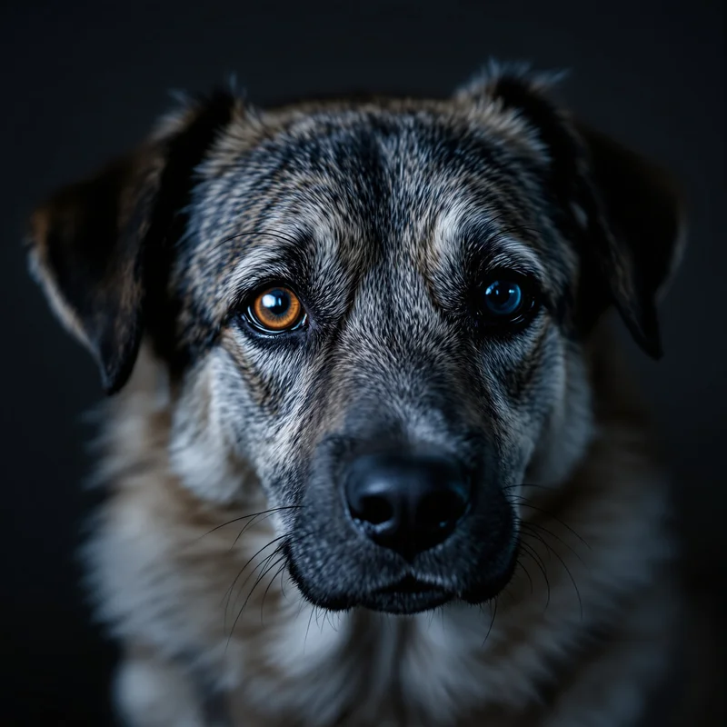 emotional lonely dog pfp with cinematic melancholic mood