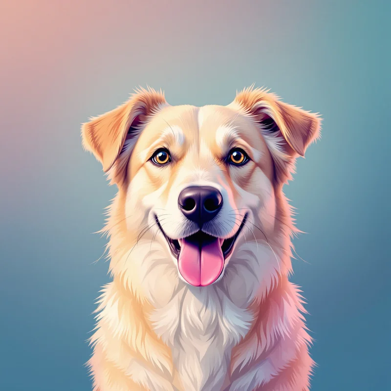 loyal dog PFP portrait with pastel gradient background for messaging profile icons