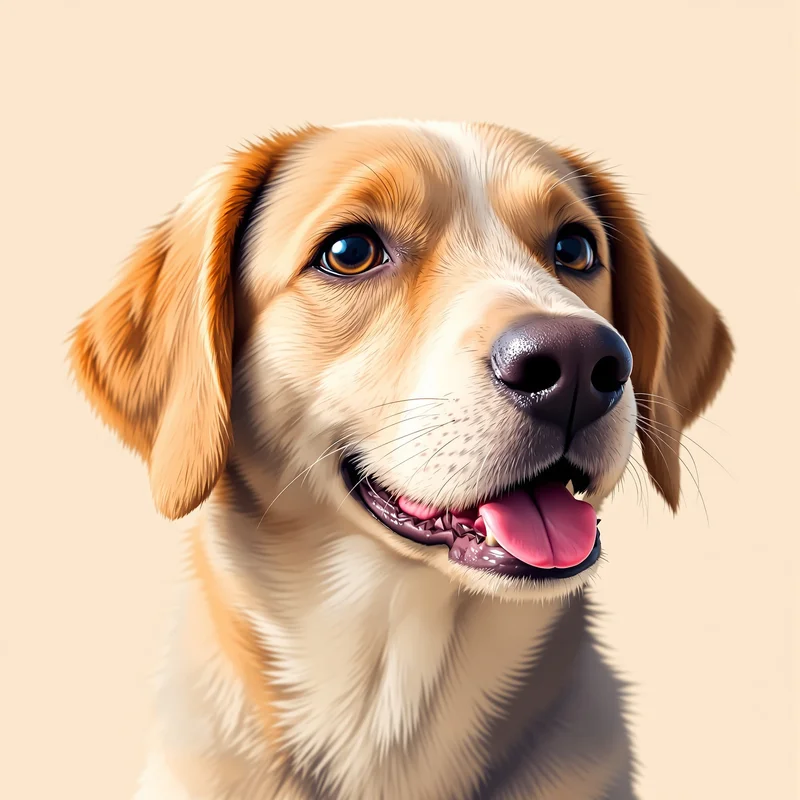 adorable dog PFP portrait with bright cheerful colors for digital profile picture