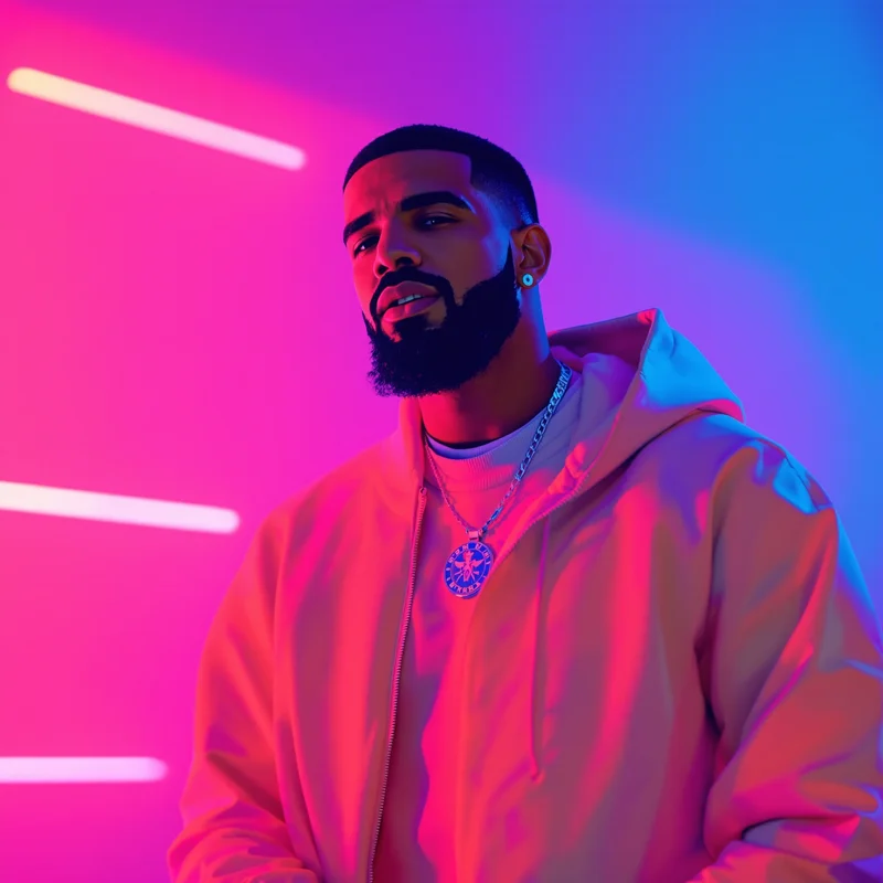 Hotline Bling Drake anime portrait.