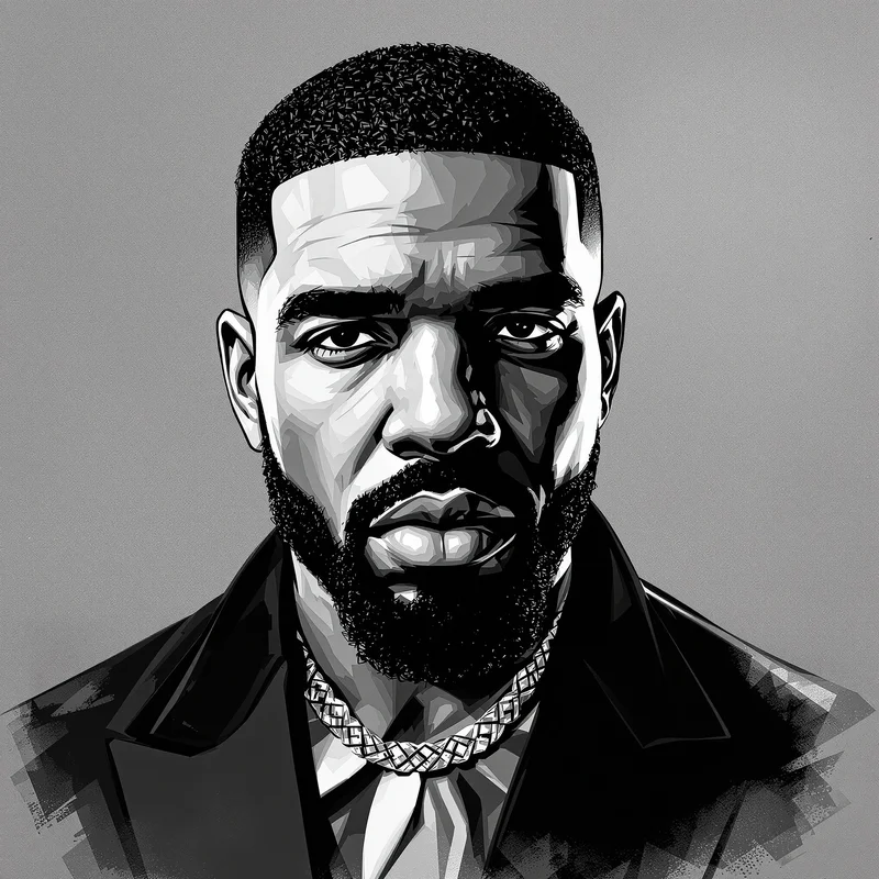 Monochrome Drake profile artwork.