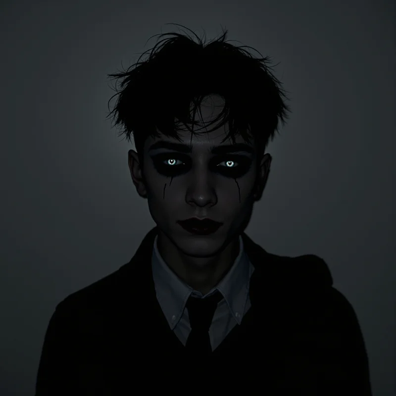 emo PFP portrait with shadow lighting for emotional identity