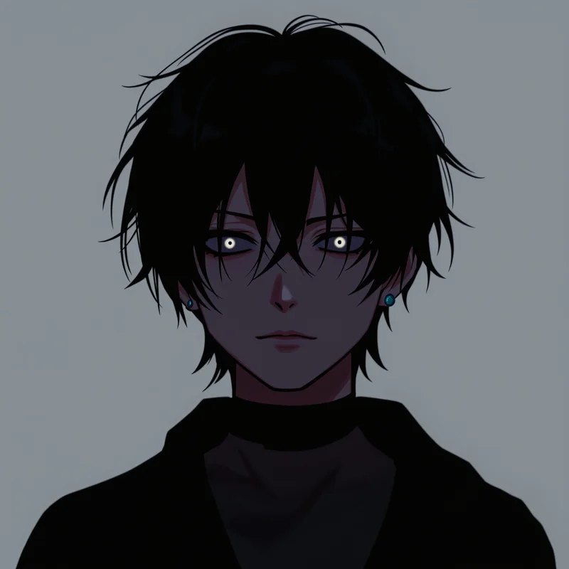 emo PFP portrait with muted colors for messaging profile icon