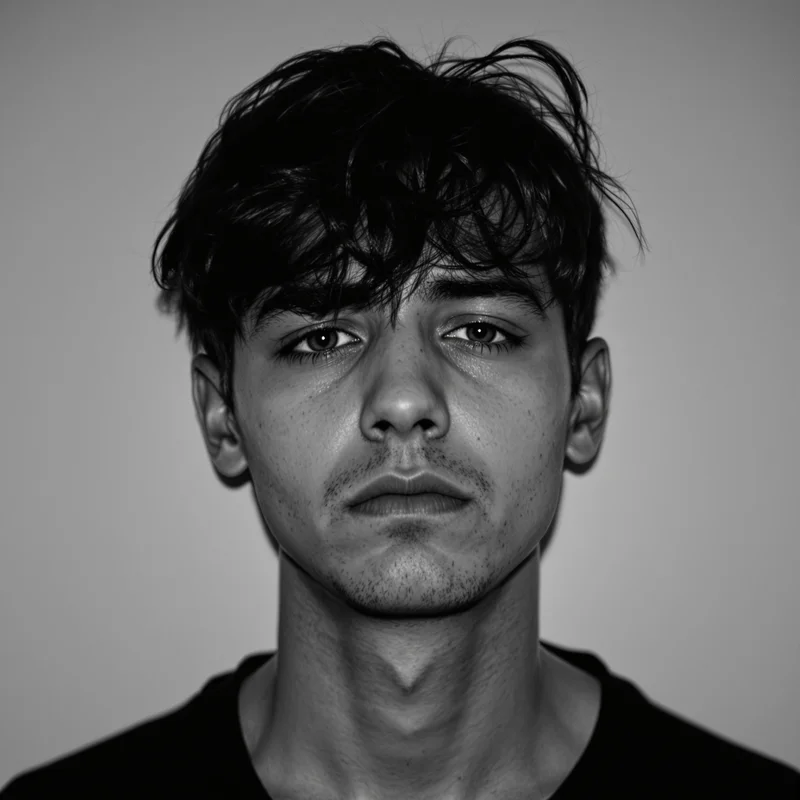 emo profile picture with dark tones for messaging profile icon