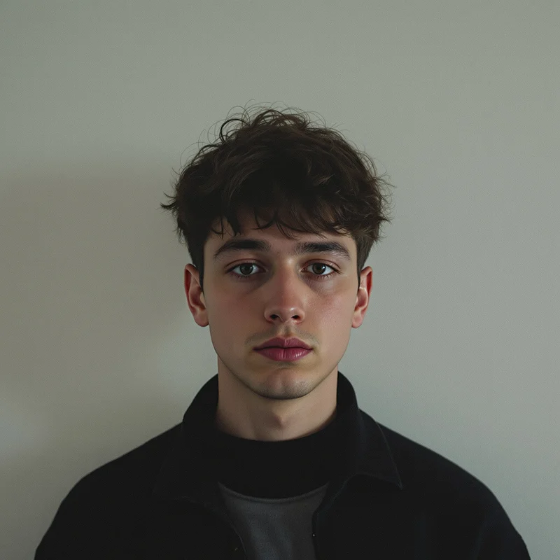 alt emo icon with muted colors for profile picture use