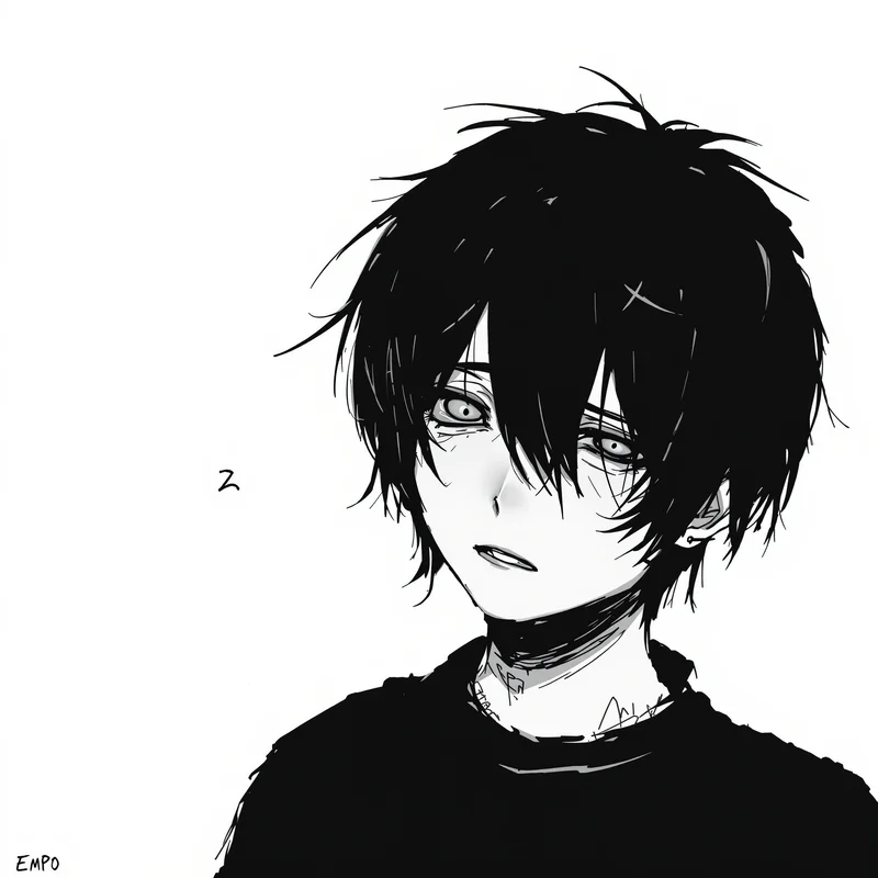 alt emo icon with dark tones for emotional identity