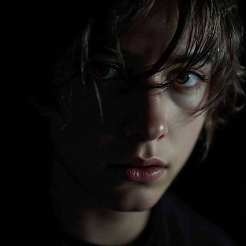 emo avatar image with shadow lighting for messaging profile icon