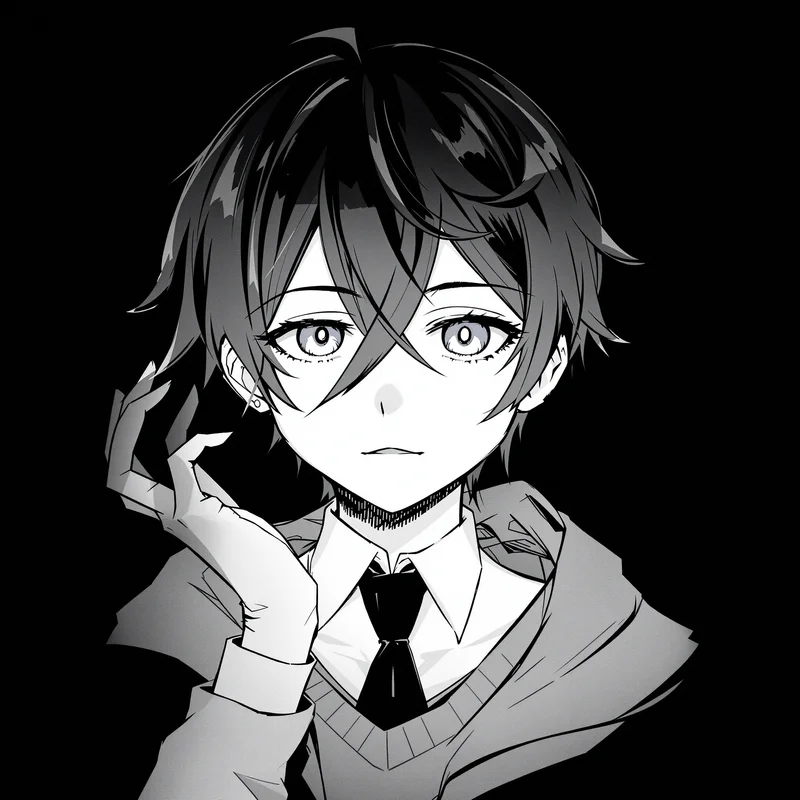 dark emo avatar with dark tones for emotional identity