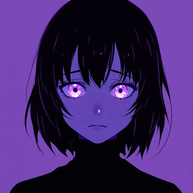 quiet sad smile emo anime pfp with soft melancholy aesthetic