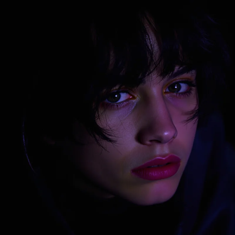 emo avatar image with low light for profile picture use