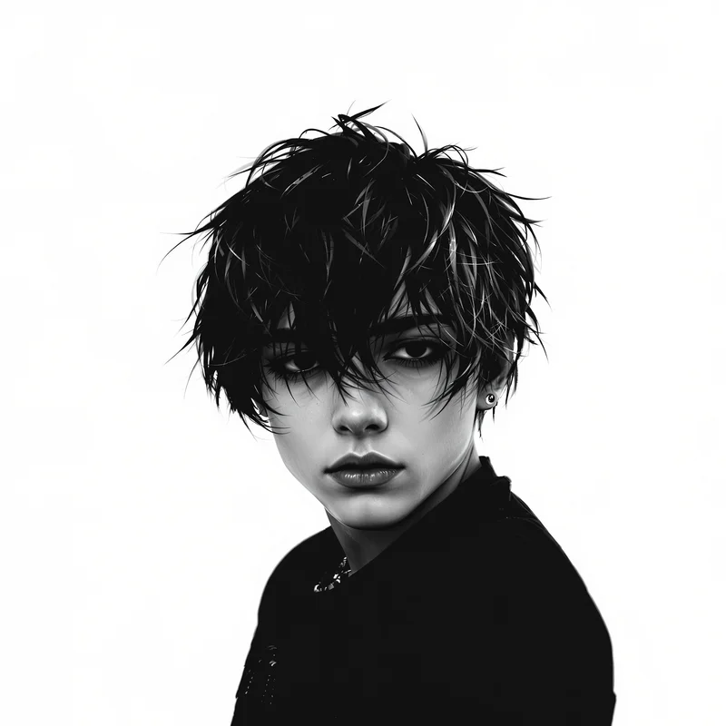 emo profile picture with emotional expression for social media avatar