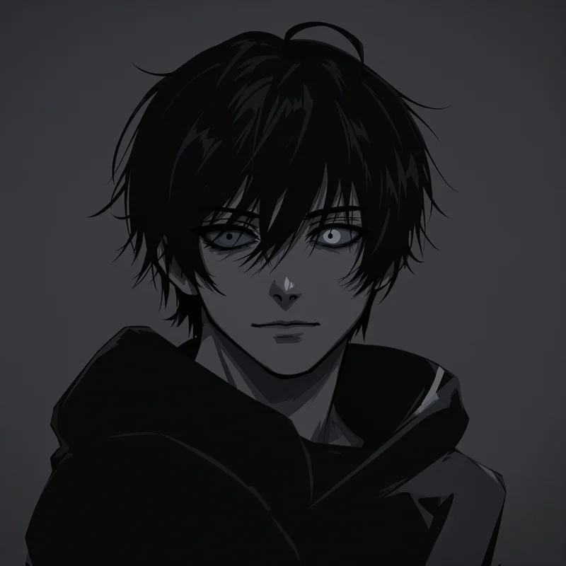 emo PFP portrait with emotional expression for messaging profile icon