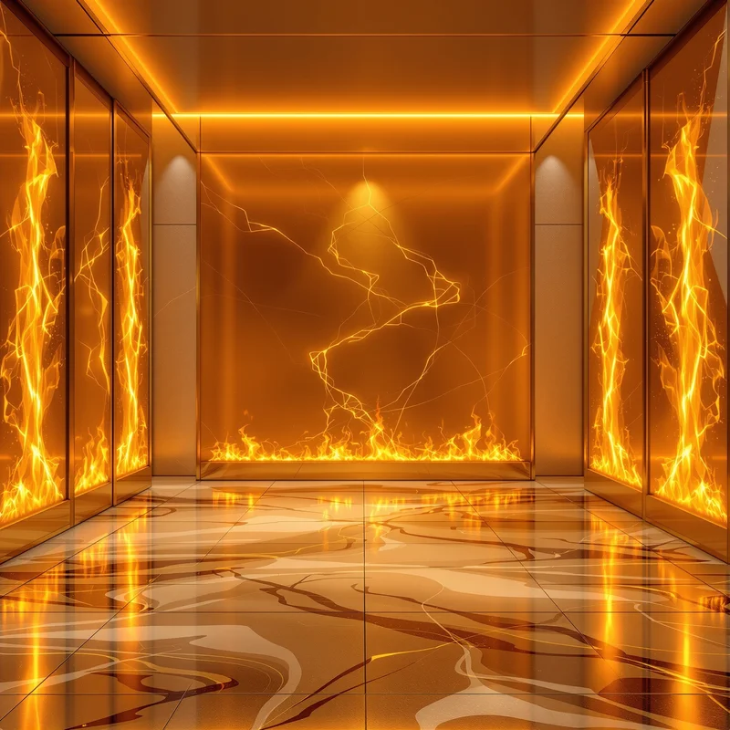 Eternal golden fire background