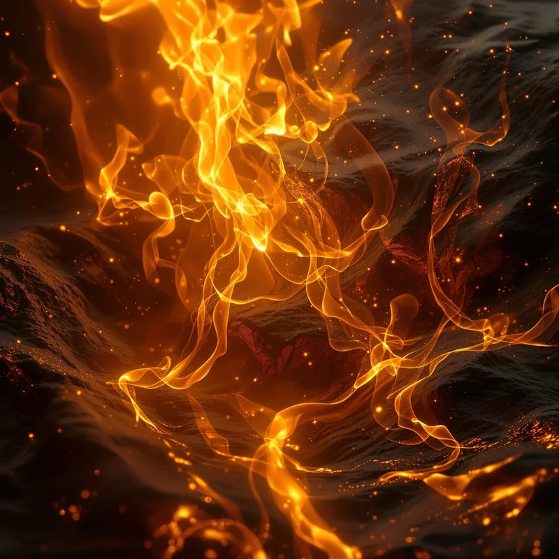 Eternal golden fire background
