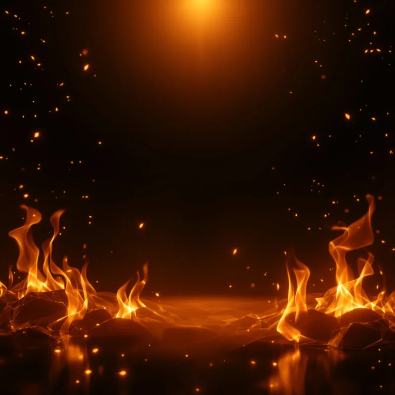 Golden ember fire background