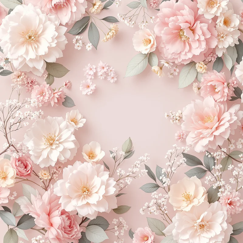 Calm pastel floral background
