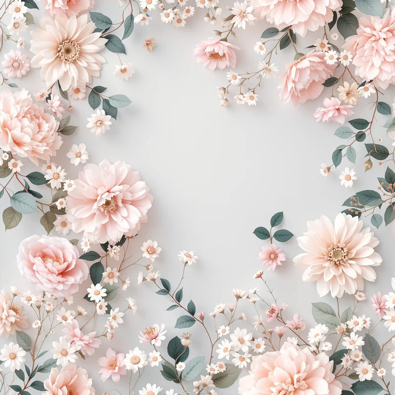 Calm pastel floral background
