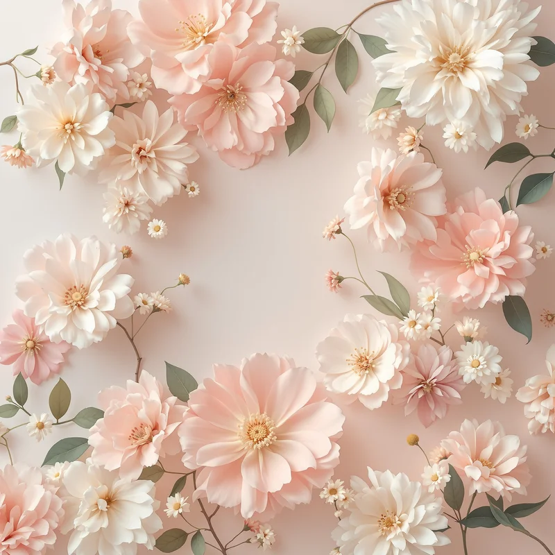 Calm pastel floral background