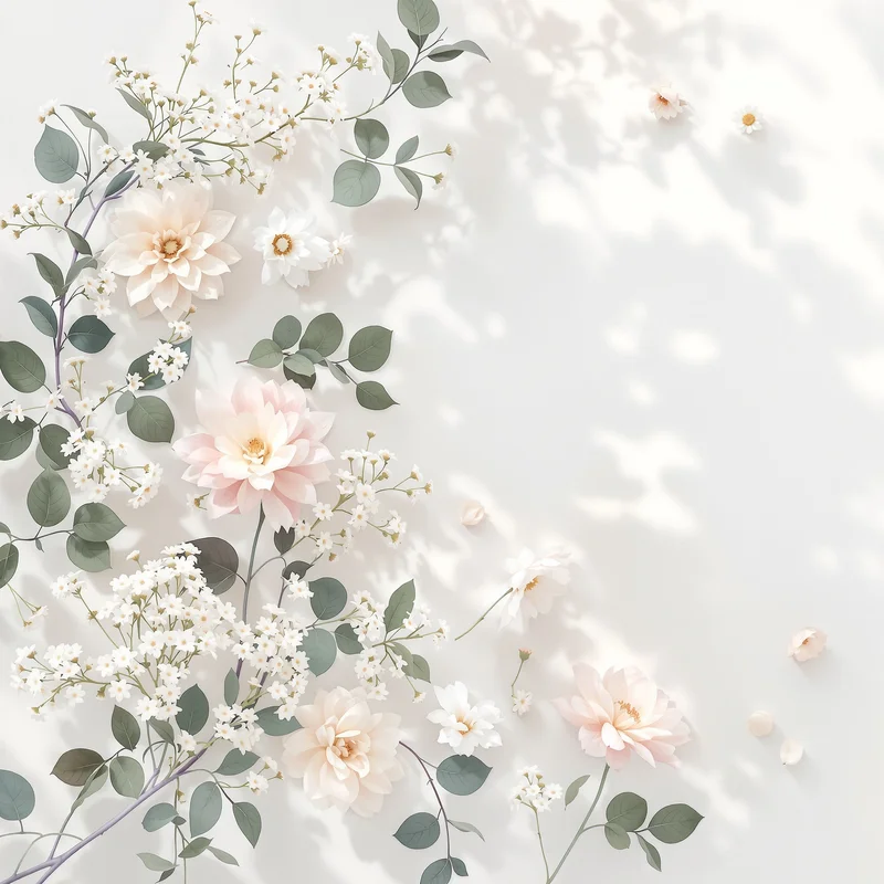 Clean minimal floral background