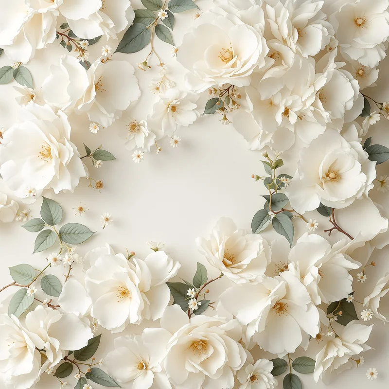 Deep white floral background