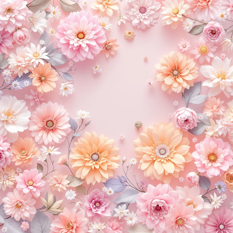 Dreamy pastel floral background