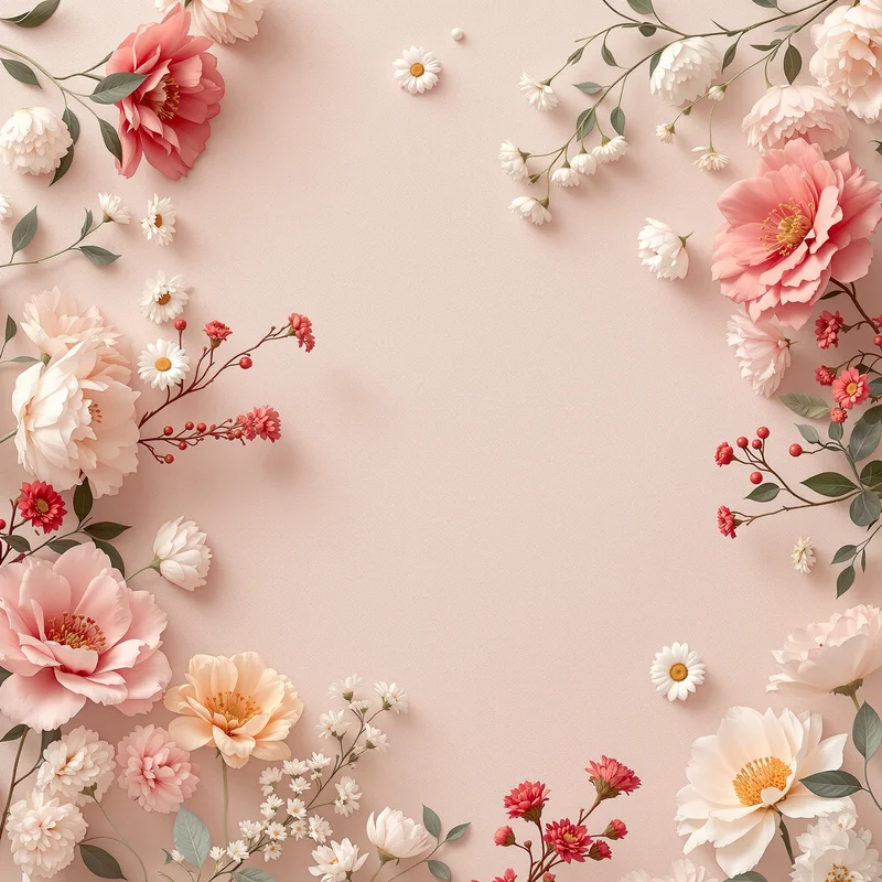 Eternal minimal floral background